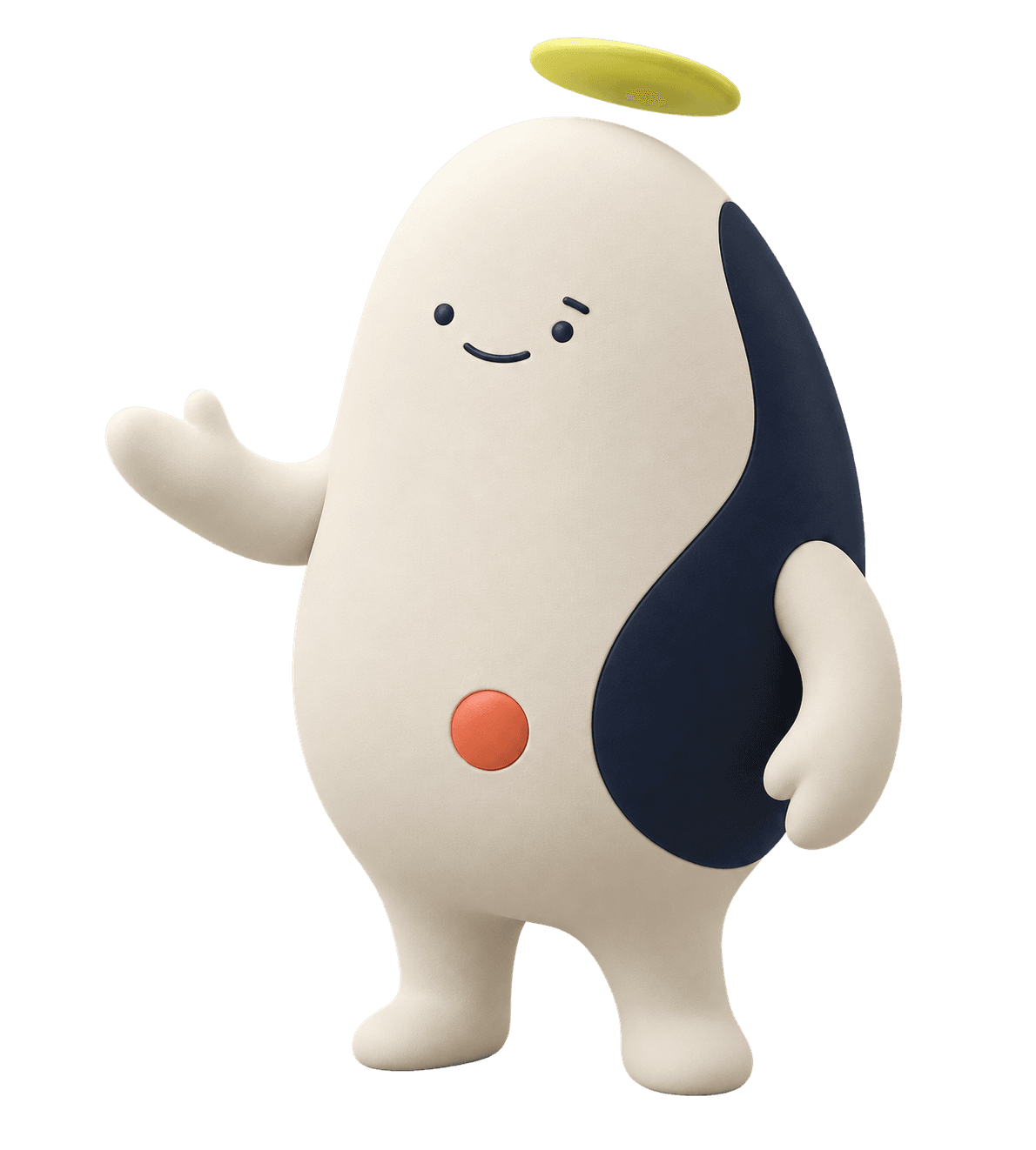 Là, la mascotte BETHERE, accompagne avec un geste de coach